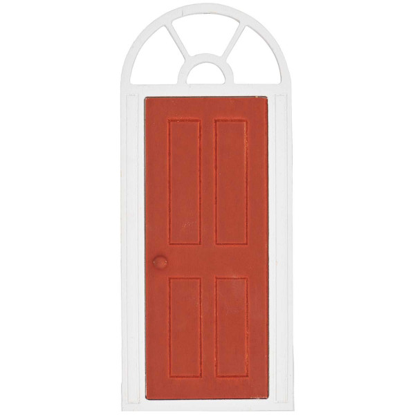 Rico Design Miniatur Tür mit Bogen rot weiß