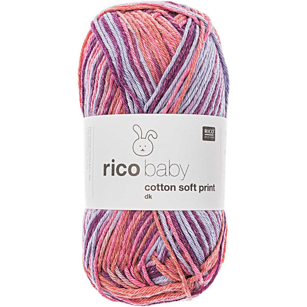 Rico Design Rico Baby cotton soft print dk Wolle 50g Farbe 022 Lila-Rot