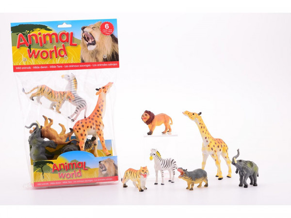 Animal World Spielfiguren Safari-Tiere 6 Stück im Set