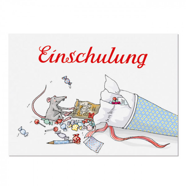 krima &amp; isa Grußkarte Postkarte Schultüte
